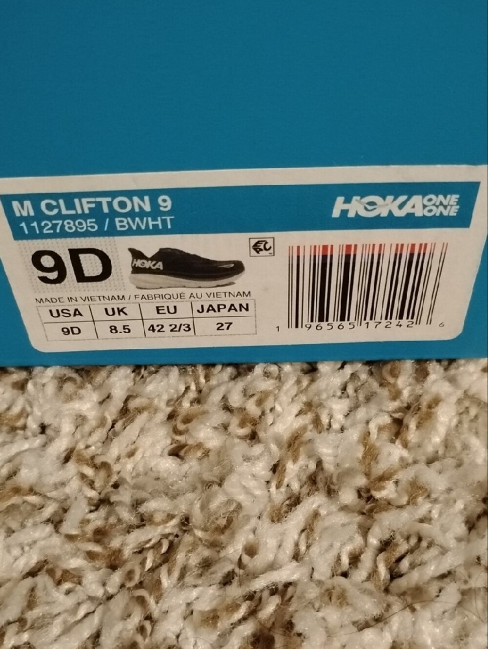 Hoka Men's Black and White Road Running Shoes - Picture 2 of 4